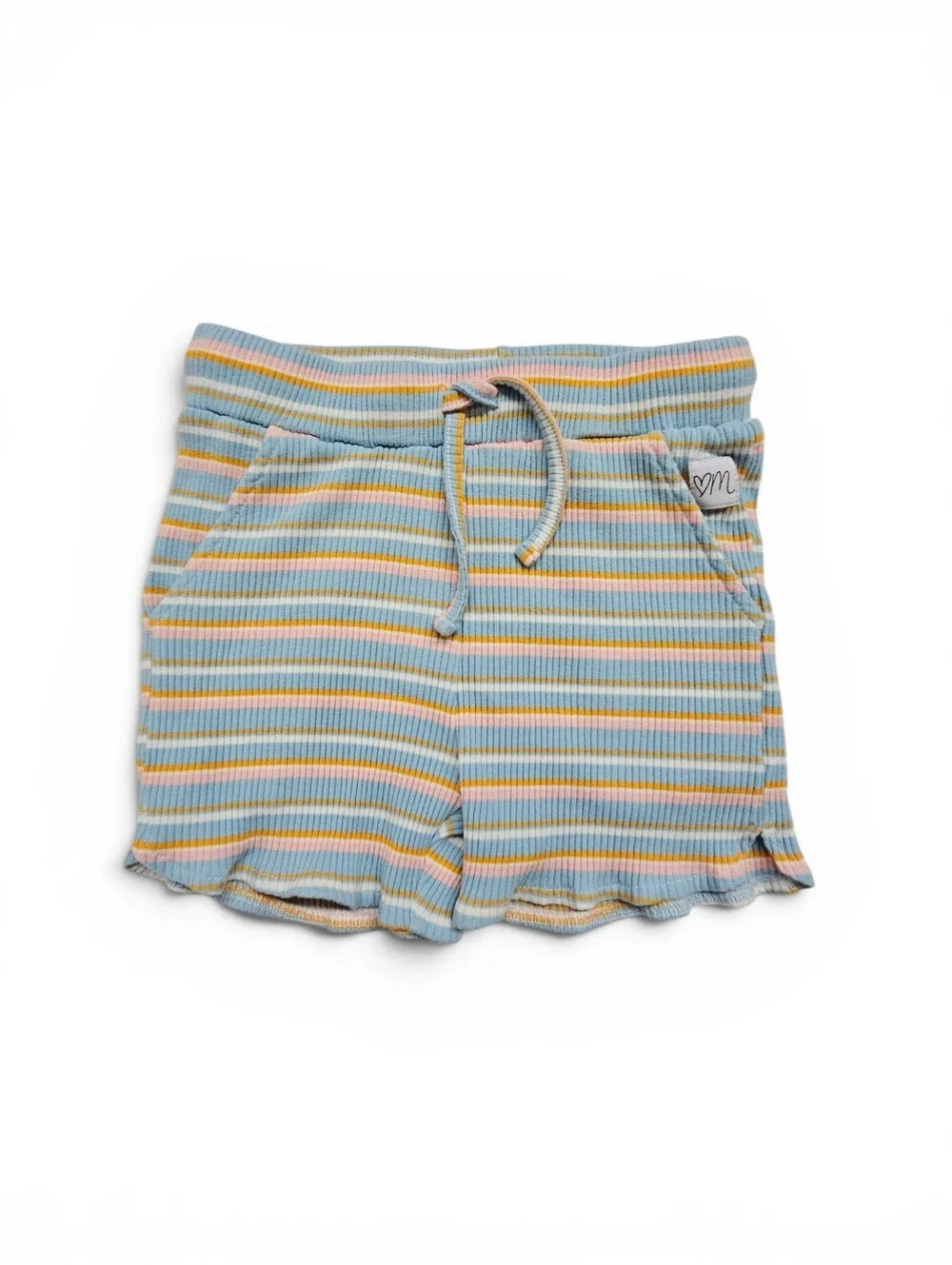 Love, Millie Clothing Co. Striped Tank & Short Set In Aqua, Peach, White Size 10